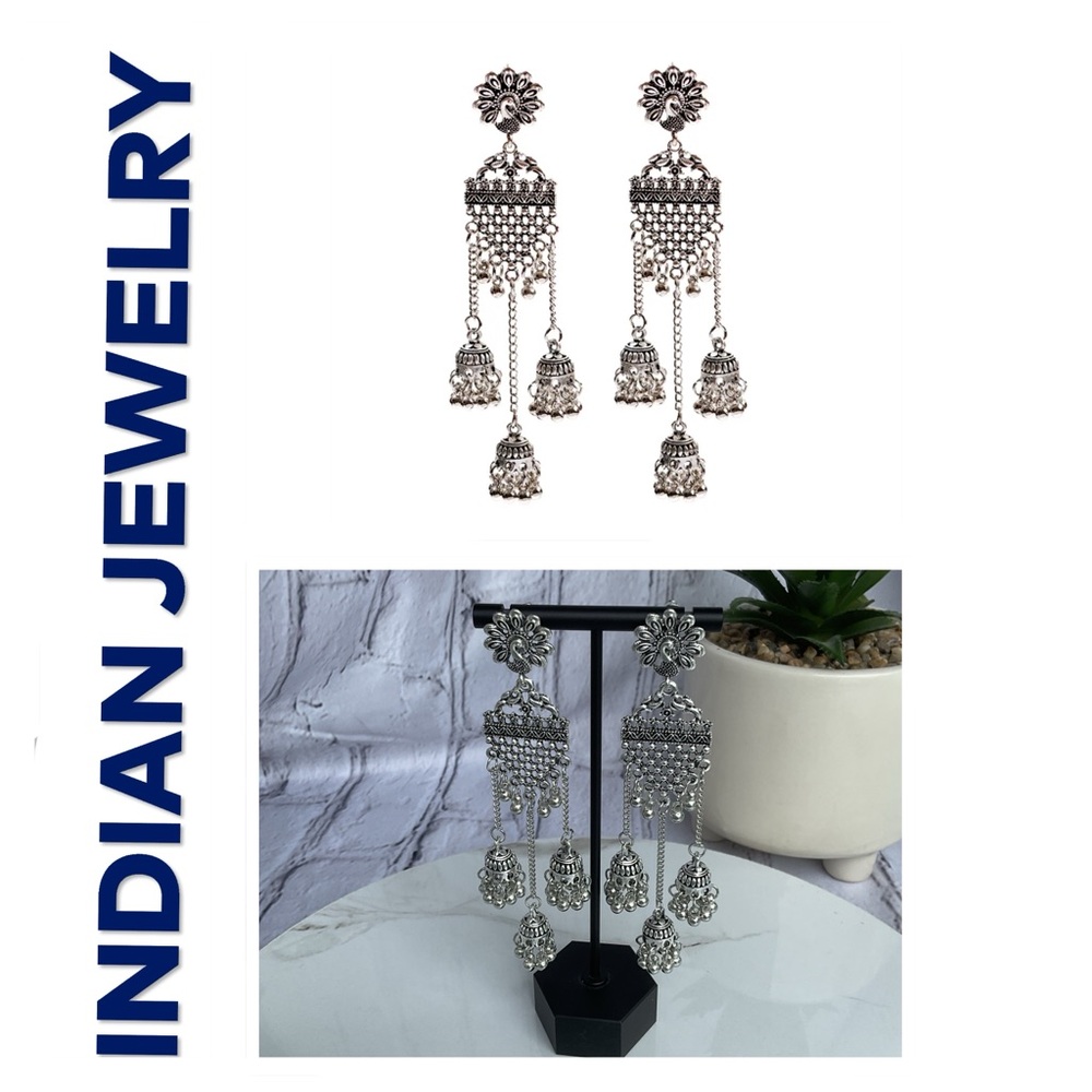 🐘 Indian Tassel Drop Earrings